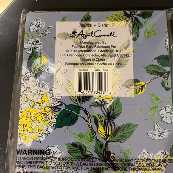 New in package April Cornell 80 page journal.  Blue floral print.  Softcover. - Picture 2 of 3